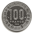 Реверс 100 франков КФА (Центрально-Африканская Республика)