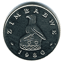 Аверс 20 центов Зимбабве
