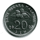 Реверс 20 сен Малайзии