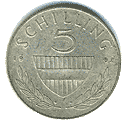 Реверс 5 шиллингов Австрии