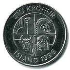 Аверс 10 крон Исландии
