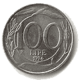Реверс 100 лир Италии