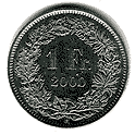 Реверс 1 франк Швейцарии