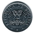 Аверс 20 сентаво Боливии