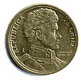Аверс 10 песо Чили