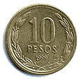 Реверс 10 песо Чили