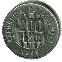 Реверс 200 песо Колумбии