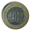 Аверс 1000 боливаров Венесуэлы