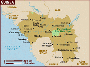 Карта Гвинея