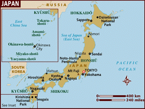 Карта Япония