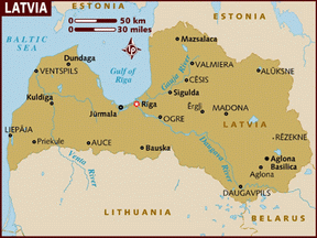 Карта Латвия