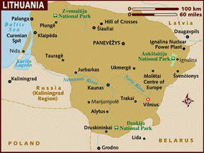 Карта Литва