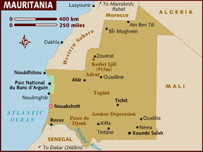 Карта Мавритания
