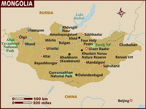 Карта Монголия